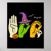 Halloween Sped Teacher Boo In Asl Boo Hands Sign L Poster (Voorkant)