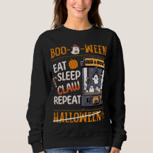 Halloween Speelse Oranje Geest Klauw Arcade Retro