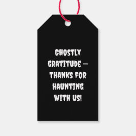 Halloween Speelse Witte Geest Zwart Feestelijk Cadeaulabel