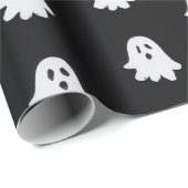 Halloween Speelse Witte Geest Zwarte Festiviteit Cadeaupapier (Rol Hoek)