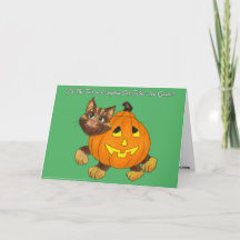 Halloween Speld de Staart Spel Wenskaart