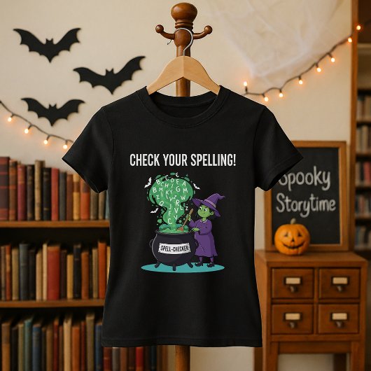 Halloween Spell-Checker Witch Funny Teacher T-shirt