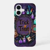 Halloween Spellbook Potion Wreath Trick or Treat iPhone 16 Hoesje (Achterkant)