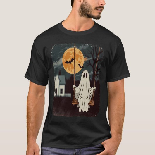 Halloween Spelonk Geest Schommel T-shirt (Voorkant)