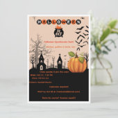 Halloween Spetterfeest Feestje Kaart (Staand voorkant)