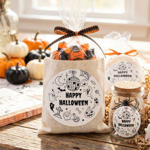 Halloween Spetterfeest Verkleed Kinderen Verjaarda Ronde Sticker