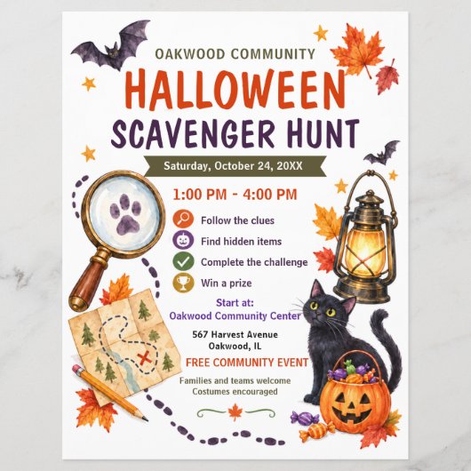 Halloween-speurtocht Gemeenschapsfolder Flyer (Voorkant)