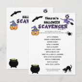 halloween-speurtocht spel feest aankondigingskaart (Voorkant / Achterkant)