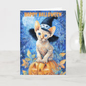 Halloween Sphynx Cat Feestdagen Kaart (Voorkant)