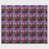 Halloween Sphynx Cat Vampire Pumpkins eng Cadeaupapier (Vlak)