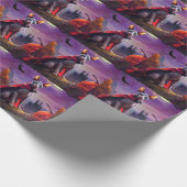 Halloween Sphynx Cat Vampire Pumpkins eng Cadeaupapier (Hoek)