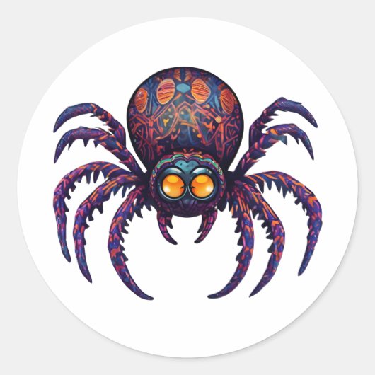 Halloween Spider Alebrije Ronde Sticker (Voorkant)