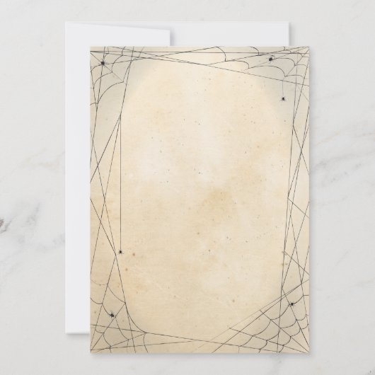 Halloween Spider Black Gothic Lijst Uitnodigen Kaart (Achterkant)