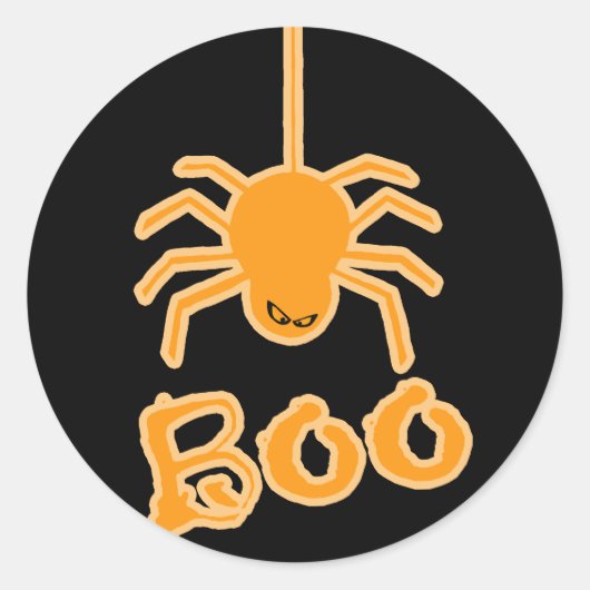 Halloween Spider Boo Ronde Sticker (Voorkant)