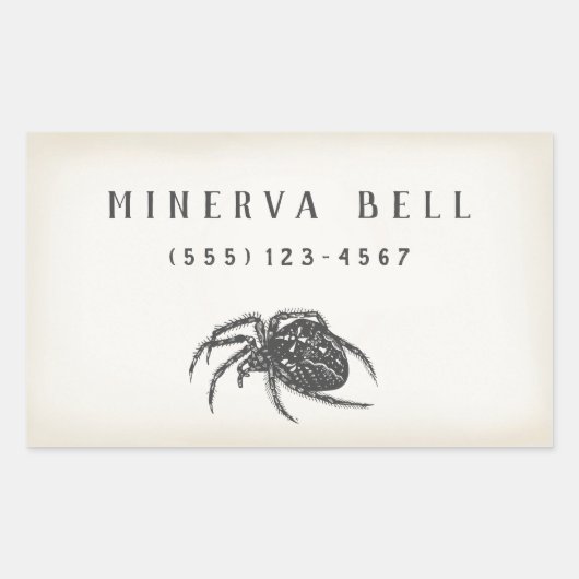 Halloween Spider Calling Card Rechthoekige Sticker (Voorkant)
