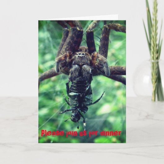 Halloween Spider Dinner Invitation Bedankkaart (Voorkant)