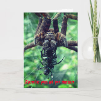 Halloween Spider Dinner Invitation Bedankkaart