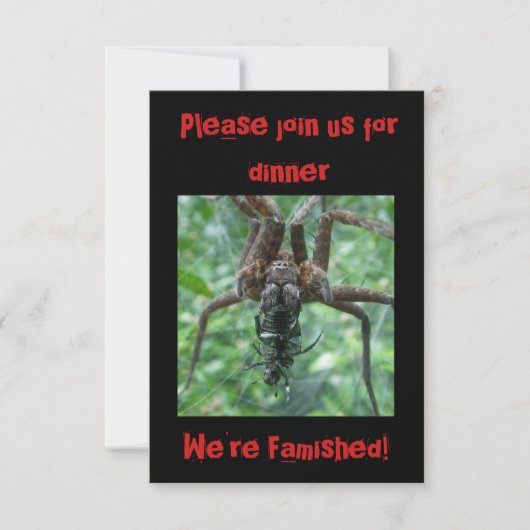 Halloween Spider Dinner Invitation Kaart (Voorkant)