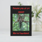 Halloween Spider Dinner Invitation Kaart (Staand voorkant)
