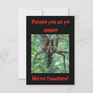Halloween Spider Dinner Invitation Kaart