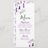 Halloween Spider Doodles Birthday Party Menu (Voorkant / Achterkant)