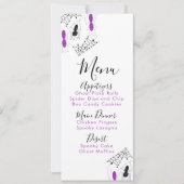 Halloween Spider Doodles Birthday Party Menu (Voorkant)