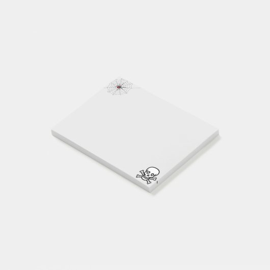Halloween Spider en Skull & Botten Post-it® Notes (Schuin)
