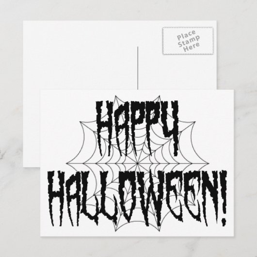 Halloween Spider Fingers and Web Briefkaart (Voorkant / Achterkant)