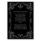 Halloween Spider Gothic Scroll Wedding Details Kaart (Achterkant)