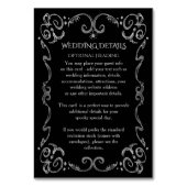 Halloween Spider Gothic Scroll Wedding Details Kaart (Voorkant)