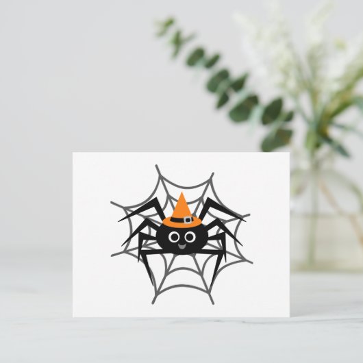 Halloween Spider in Web Tshirts en Gifts Briefkaart (Staand voorkant)