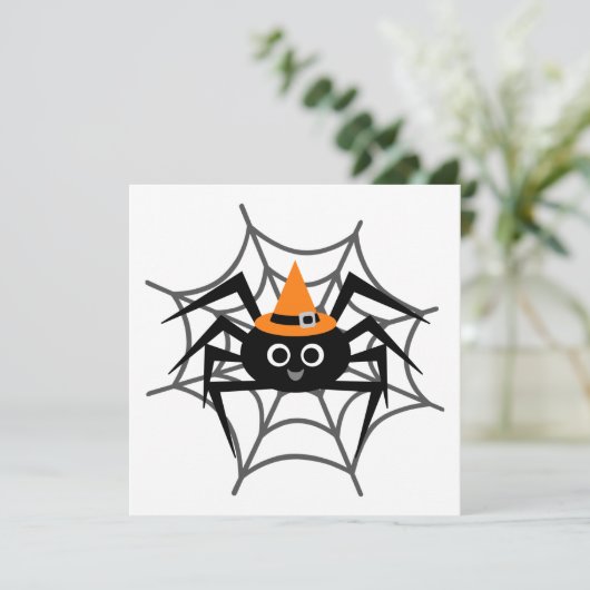 Halloween Spider in Web Tshirts en Gifts Kaart (Staand voorkant)