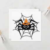 Halloween Spider in Web Tshirts en Gifts Kaart (Voorkant / Achterkant in situ)