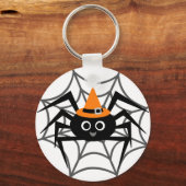 Halloween Spider in Web Tshirts en Gifts Sleutelhanger (Voorkant)