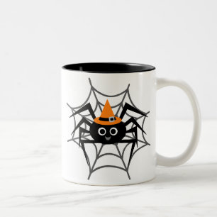 Halloween Spider in Web Tshirts en Gifts Tweekleurige Koffiemok