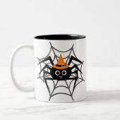 Halloween Spider in Web Tshirts en Gifts Tweekleurige Koffiemok (Links)