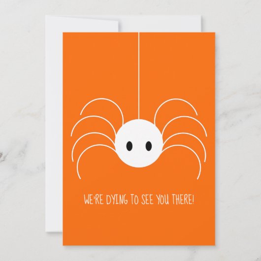 Halloween Spider Invitation Schattige zwart en Sin Kaart (Achterkant)
