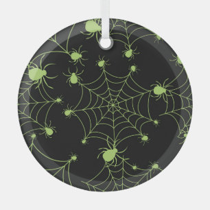 Halloween Spider Net Creatief Patroon Glas Ornament