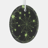 Halloween Spider Net Creatief Patroon Glas Ornament (Voorkant Rechts)