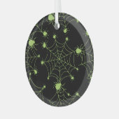 Halloween Spider Net Creatief Patroon Glas Ornament (Voorkant links)