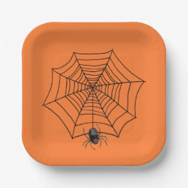 Halloween Spider op internet Papieren Bordje