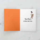 Halloween Spider op Sinaasappel Feestdagen Kaart (Binnen)