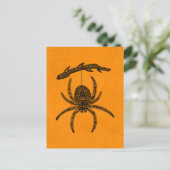  Halloween Spider Oranje Achtergrondspieren Briefkaart (Staand voorkant)