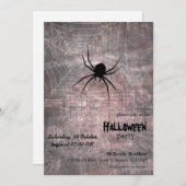 Halloween Spider Party Kaart (Voorkant / Achterkant)