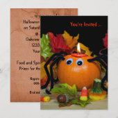 Halloween Spider party Kaart (Voorkant / Achterkant)