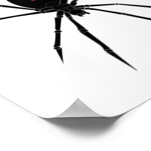 Halloween Spider Redback Black Widow Insect Vrouwe Poster (Hoek)