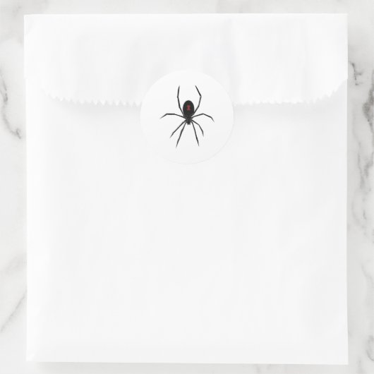 Halloween Spider Redback Black Widow Insect Vrouwe Ronde Sticker (Tas)