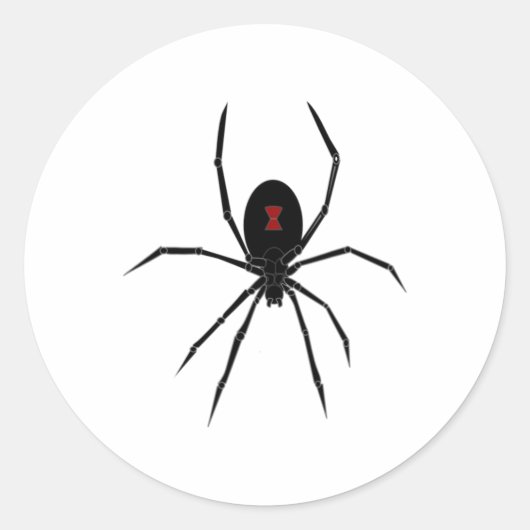 Halloween Spider Redback Black Widow Insect Vrouwe Ronde Sticker (Voorkant)