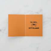 Halloween Spider Scary Oranje Black ontworpen Kaart (Binnen)