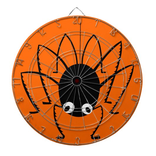 Halloween Spider Sinaasappel Dart Board met Darts Dartbord (Voorkant)